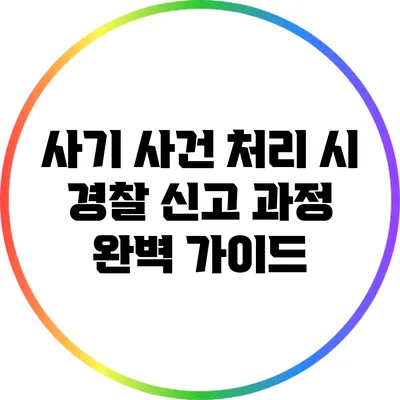 사기 사건 처리 시 경찰 신고 과정 완벽 가이드