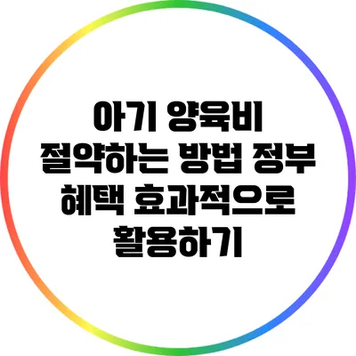 아기 양육비 절약하는 방법: 정부 혜택 효과적으로 활용하기
