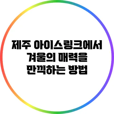 제주 아이스링크에서 겨울의 매력을 만끽하는 방법