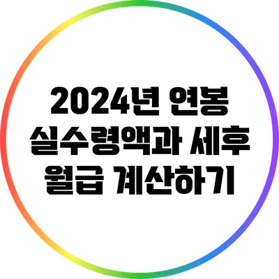 2024년 연봉 실수령액과 세후 월급 계산하기