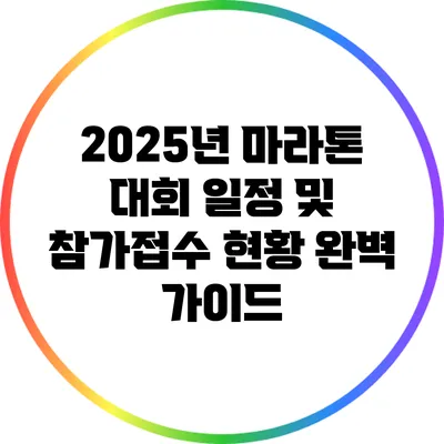 2025년 마라톤 대회 일정 및 참가접수 현황 완벽 가이드