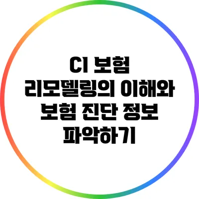 CI 보험 리모델링의 이해와 보험 진단 정보 파악하기
