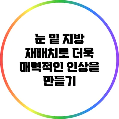 눈 밑 지방 재배치로 더욱 매력적인 인상을 만들기