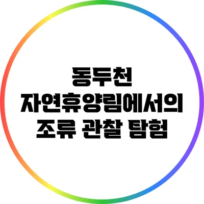 동두천 자연휴양림에서의 조류 관찰 탐험