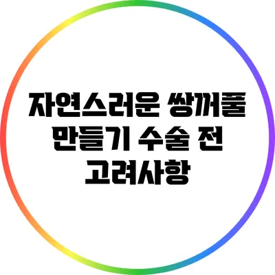 자연스러운 쌍꺼풀 만들기: 수술 전 고려사항
