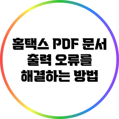 홈택스 PDF 문서 출력 오류를 해결하는 방법