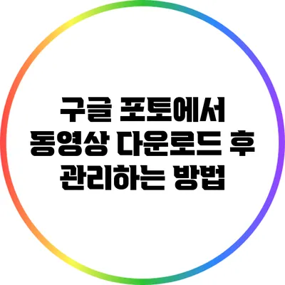 구글 포토에서 동영상 다운로드 후 관리하는 방법