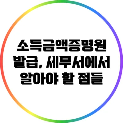 소득금액증명원 발급, 세무서에서 알아야 할 점들