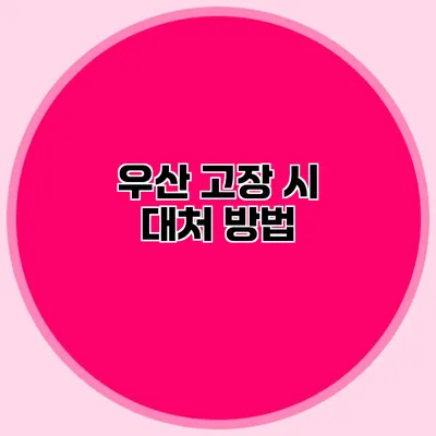 우산 고장 시 대처 방법