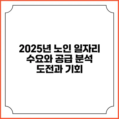 2025년 노인 일자리 수요와 공급 분석: 도전과 기회