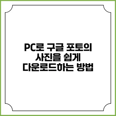 PC로 구글 포토의 사진을 쉽게 다운로드하는 방법