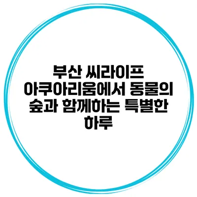 부산 씨라이프 아쿠아리움에서 동물의 숲과 함께하는 특별한 하루