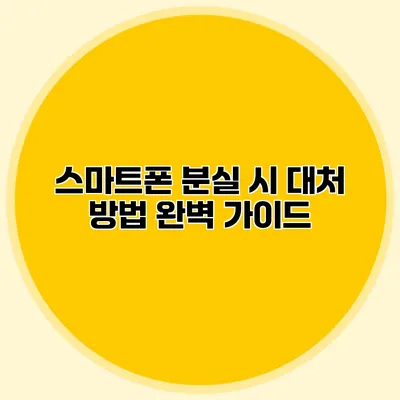 스마트폰 분실 시 대처 방법 완벽 가이드