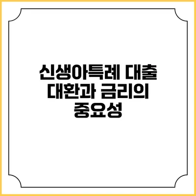 신생아특례 대출 대환과 금리의 중요성