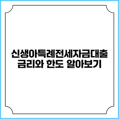 신생아특례전세자금대출: 금리와 한도 알아보기