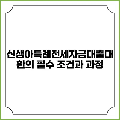 신생아특례전세자금대출대환의 필수 조건과 과정