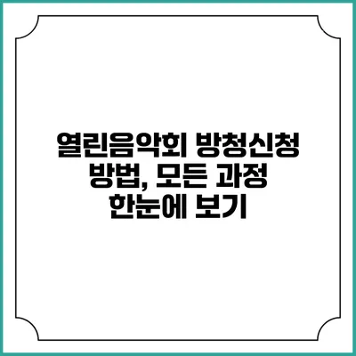 열린음악회 방청신청 방법, 모든 과정 한눈에 보기