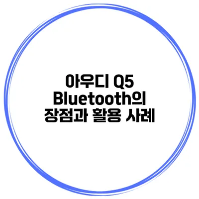 아우디 Q5 Bluetooth의 장점과 활용 사례