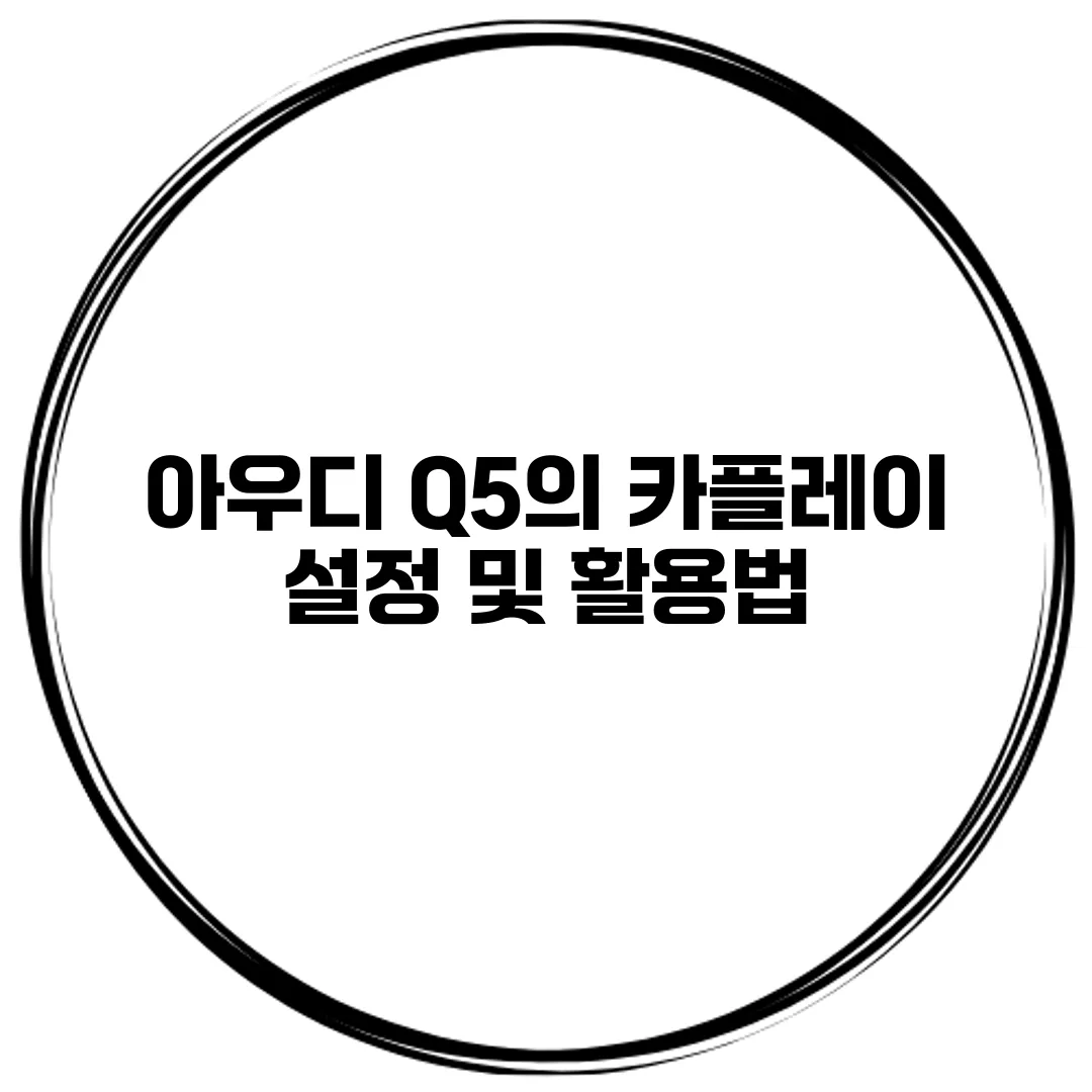 아우디 Q5의 카플레이 설정 및 활용법