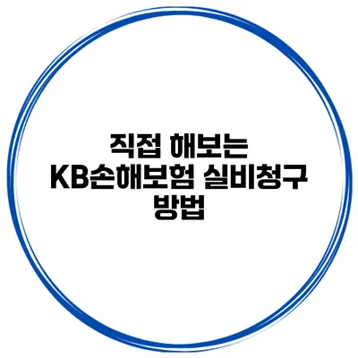 직접 해보는 KB손해보험 실비청구 방법